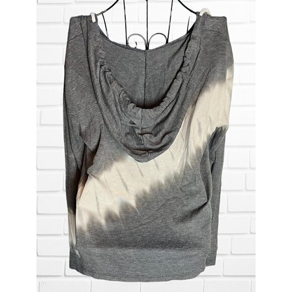 Aeropostale Women's Size M Slouchy Tie Dye Beach Hoodie Gray And White Lightweig - Picture 2 of 5